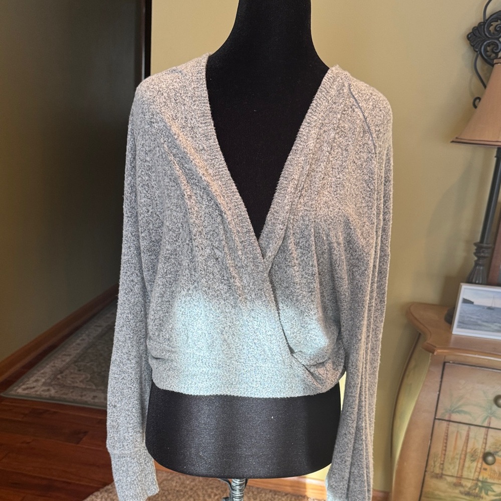 Anthropologie Gray Cowl Neck Sweater